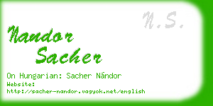 nandor sacher business card